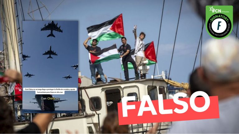 Lee más sobre el artículo “China llega a proteger la flotilla de comida y ayuda humanitaria para Gaza”: #Falso
