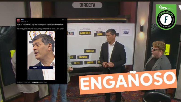 Lee más sobre el artículo (Video) “Parisi se adelanta a la segunda vuelta y da su apoyo a Jeannette Jara”: ‘Yo no voy a dejar que el cuico gane y vamos a ir en masa… Jara gana’: #Engañoso