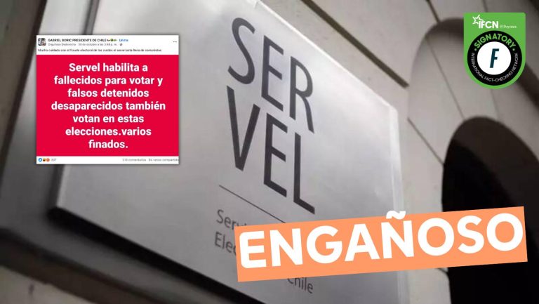 Lee más sobre el artículo “Servel habilita a fallecidos para votar y falsos detenidos desaparecidos también”: #Engañoso