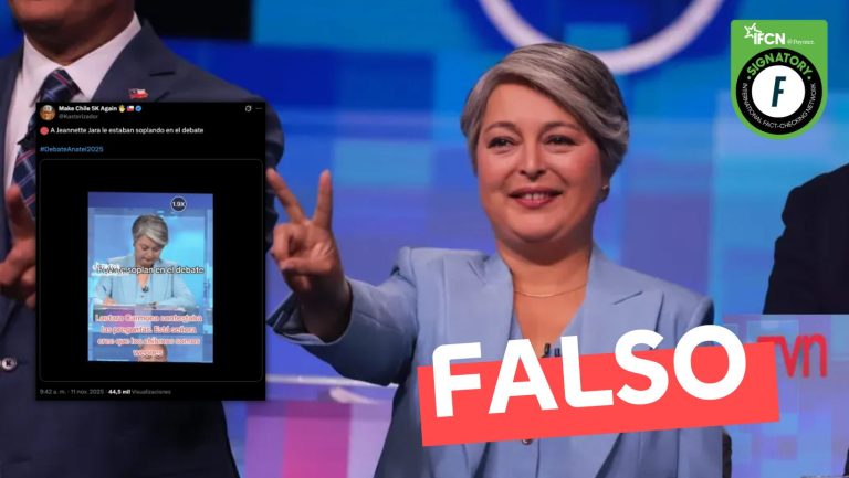 Lee más sobre el artículo “Jara fue soplada en el debate presidencial con reloj inteligente”: #Falso