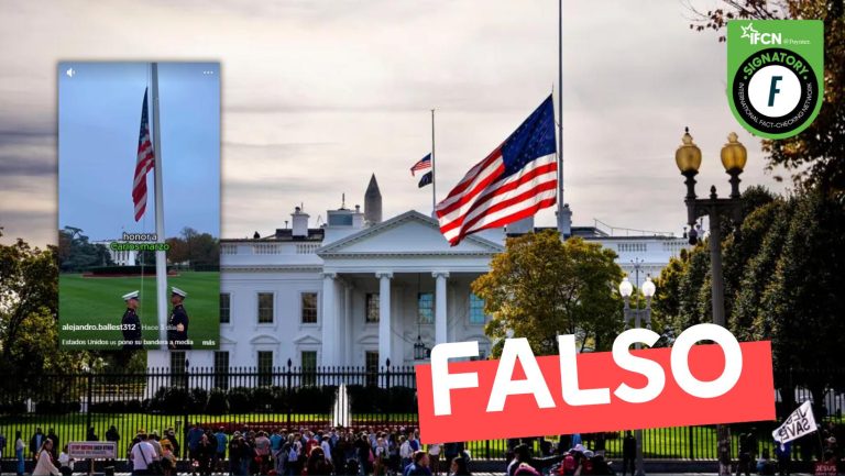 Lee más sobre el artículo “Estados Unidos pone su bandera a media asta en honor a Carlos Manzo, el alcalde de Michoacán, México”: #Falso