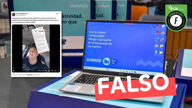 Lee más sobre el artículo (Video) “Gobierno de Boric en este minuto le está quitando el derecho a los niños a recibir un computador”: #Falso