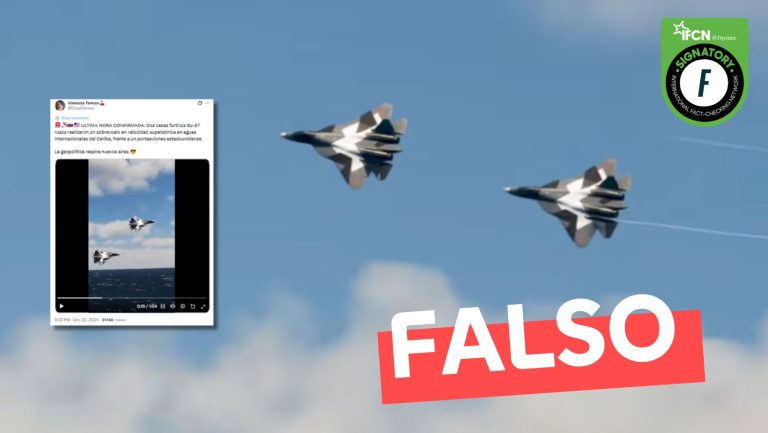 Lee más sobre el artículo (Video) “Dos cazas furtivos rusos realizan sobrevuelo en velocidad supersónica en aguas internacionales del Caribe”: #Falso