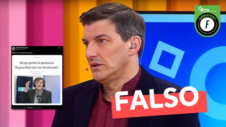 Lee más sobre el artículo (Imagen) “Stingo perdió la paciencia: ‘Si gana Kast me voy de este país'”: #Falso