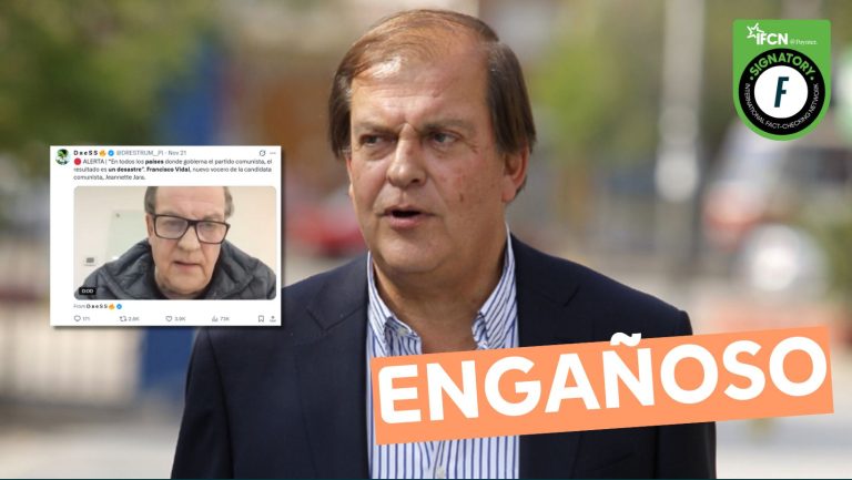 Lee más sobre el artículo Francisco Vidal dijo que “en todos los países que gobierna el Partido Comunista, el resultado es un desastre”: #Engañoso