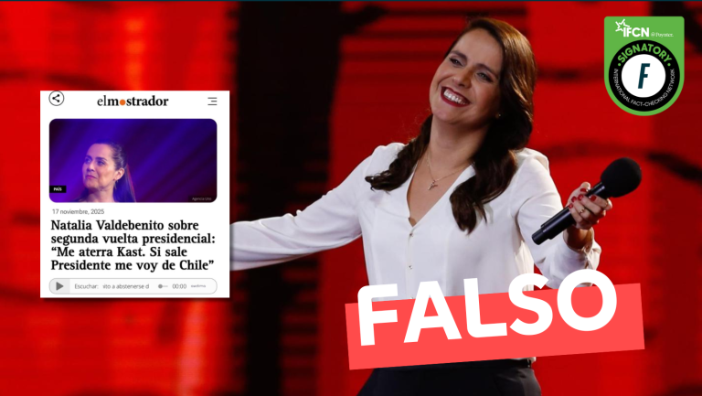 Lee más sobre el artículo Natalia Valdebenito: “Me aterra Kast. Si sale presidente me voy de Chile”: #Falso