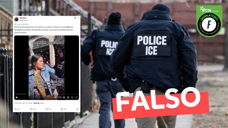 Lee más sobre el artículo (Video) Mujer indígena abofetea un agente de la ICE que intentaba capturarla: #Falso