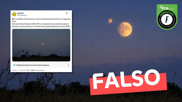 Lee más sobre el artículo (Imagen) “La NASA confirmó que la Tierra tendrá temporalmente una ‘segunda luna'”: #Falso