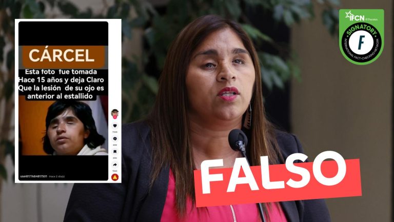 Lee más sobre el artículo (Imagen) “Esta foto (de Fabiola Campillai) fue tomada hace 15 años y deja claro que la lesión de su ojo es anterior al estallido”: #Falso
