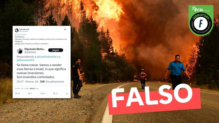 Lee más sobre el artículo “Diputado Libertario confesó el verdadero motivo de los incendios en la Patagonia”: #Falso