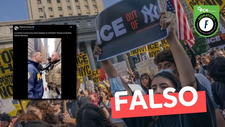 Lee más sobre el artículo (Video) Policía le quita la máscara y golpea a agente del ICE en Nueva York: #Falso