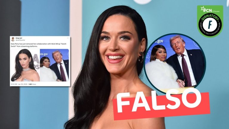 Lee más sobre el artículo Katy Perry eliminó su canción con Nicki Minaj de las plataformas de streaming tras apoyar públicamente a Trump: #Falso
