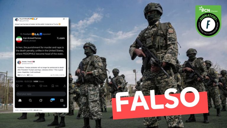 Lee más sobre el artículo Fuerzas Armadas de Irán llaman pedófilo a Donald Trump: #Falso