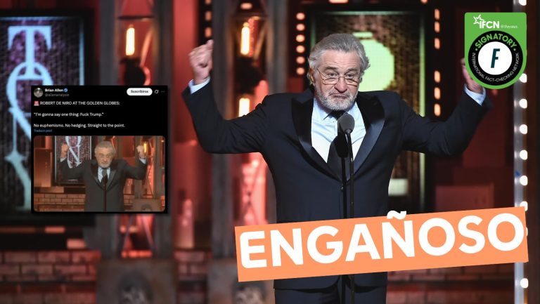 Lee más sobre el artículo (Video) “Robert de Niro en los Globos de Oro: ‘que se joda Trump'”: #Engañoso