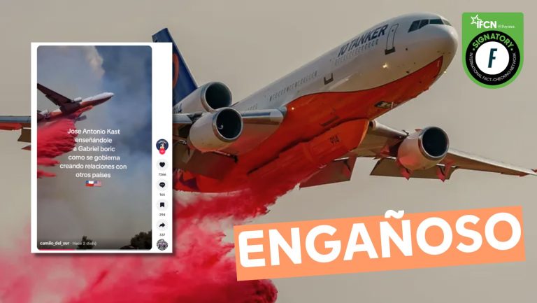 Lee más sobre el artículo (Video) Avión ‘Ten Tanker’ llega a combatir los incendios en región de Bío Bío y Ñuble: #Engañoso