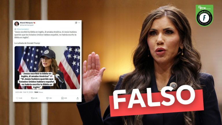Lee más sobre el artículo Kristi Noem dijo que “Jesús escribió la biblia en ingles”: #Falso