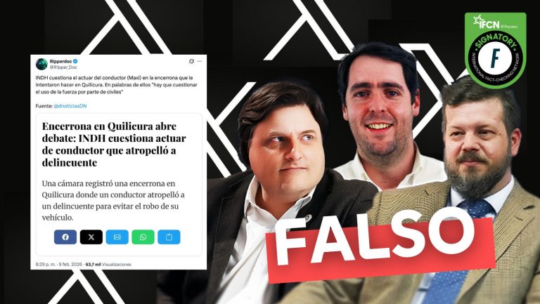 Lee más sobre el artículo “Encerrona en Quilicura abre debate: INDH cuestiona actuar de conductor que atropelló a delincuente”: #Falso