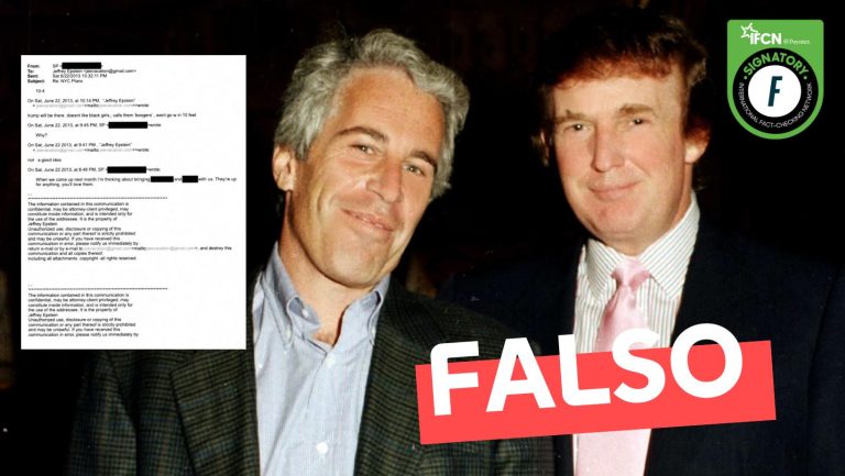 Lee más sobre el artículo (Imagen) Correo electrónico enviado a Epstein sobre Trump: “No le gustan las chicas negras”: #Falso