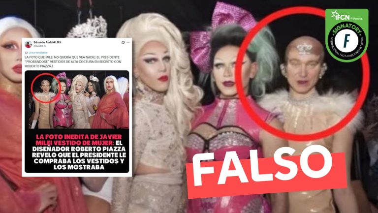 Lee más sobre el artículo (Imagen) “La foto inédita de Javier Milei vestido de mujer”: #Falso