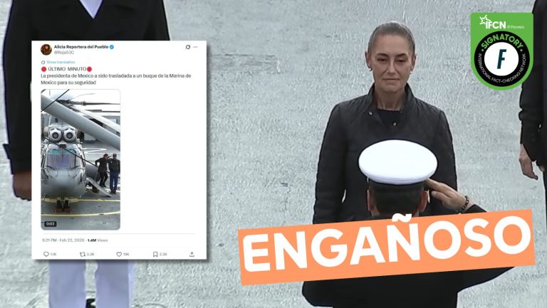 Lee más sobre el artículo (Video) Claudia Sheinbaum ha sido trasladada a un buque de la Marina por su seguridad: #Engañoso
