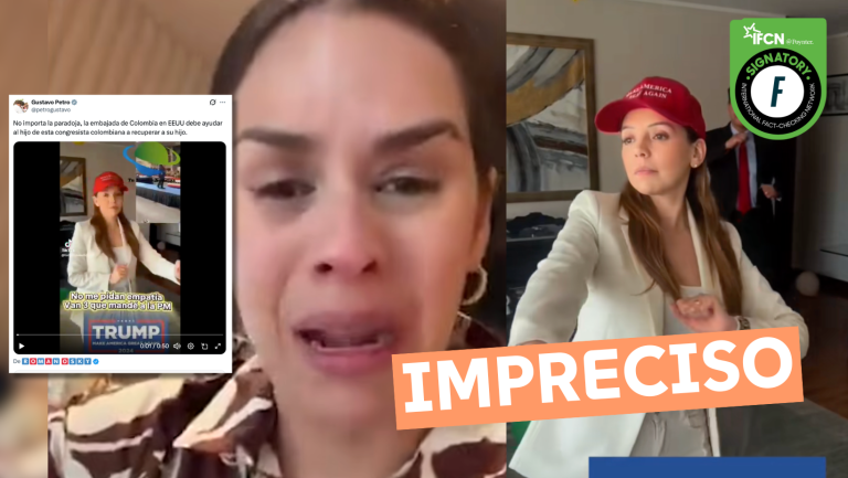 Lee más sobre el artículo (Video) Diputada colombiana, Ángela Vergara, bailando con gorra MAGA y luego denunciando que ICE detuvo a su hijo: #Impreciso