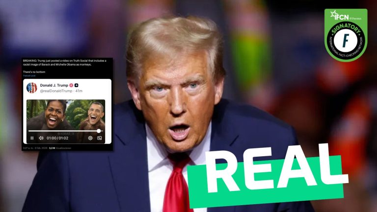 Lee más sobre el artículo “Trump acaba de publicar un video que incluye una imagen racista de Barack y Michelle Obama como simios”: #Real