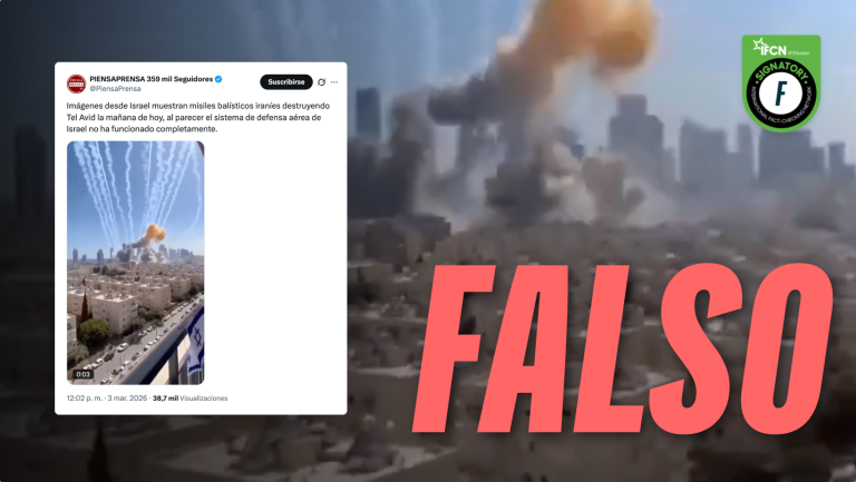 Lee más sobre el artículo (Video) “Misiles balísticos iraníes destruyendo Tel Aviv”: #Falso