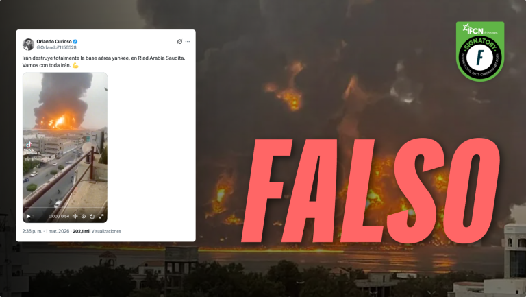 Lee más sobre el artículo (Video) “Arde base militar estadounidense en Arabia Saudita”: #Falso