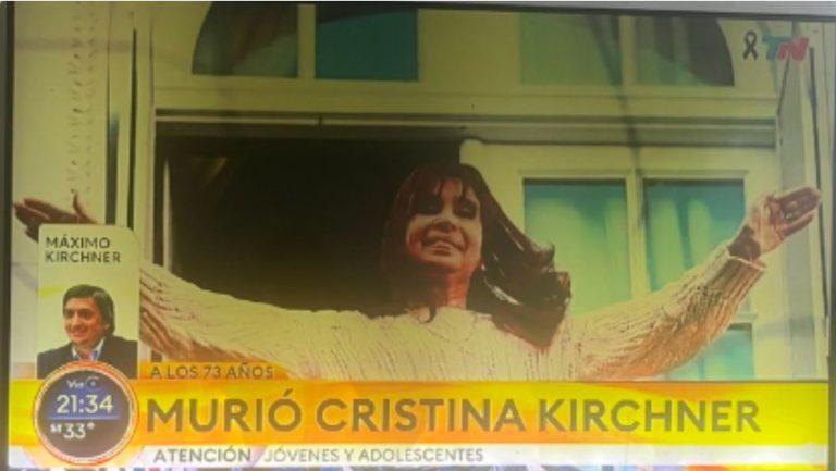 Lee más sobre el artículo Es falso el anuncio de fallecimiento de Cristina Kirchner en Todo Noticias